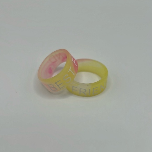 Silicone Ring Set BEST FRIEND Stretch Rings - Picture 1 of 4